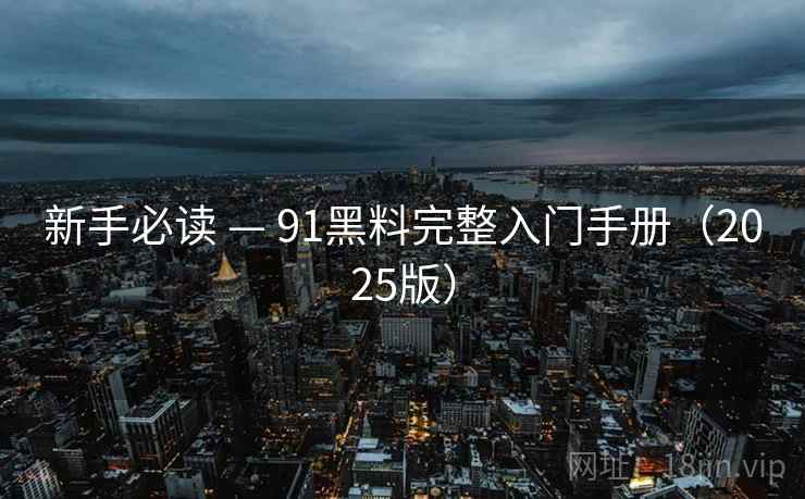 新手必读 — 91黑料完整入门手册（2025版）
